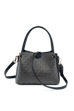 Silver & Polo SP1254 Kadın El Çantası Logolu Platin-Siyah