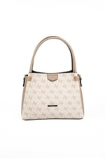 Silver & Polo SP1254 Kadın El Çantası Monogram Bej-Kum