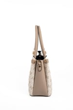 Silver & Polo SP1254 Kadın El Çantası Monogram Bej-Kum