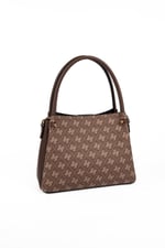 Silver & Polo SP1254 Kadın El Çantası Monogram Kahve