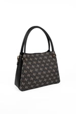 Silver & Polo SP1254 Kadın El Çantası Monogram Füme-Siyah