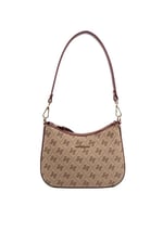 Silver & Polo SP1259 Kadın Omuz Çantası Monogram Koyu Bej-Bordo