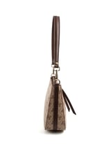 Silver & Polo SP1259 Kadın Omuz Çantası Monogram Koyubej-Kahve