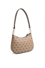 Silver & Polo SP1259 Kadın Omuz Çantası Monogram Koyubej-Kahve