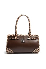 Silver & Polo SP1261 Kadın El Çantası Düz Kahve-Leopar Taba