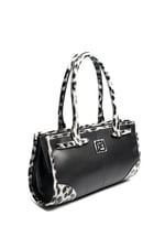 Silver & Polo SP1261 Kadın El Çantası Düz Siyah-Leopar Gri