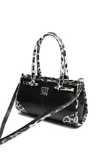 Silver & Polo SP1261 Kadın El Çantası Düz Siyah-Leopar Gri