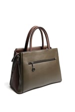 Silver & Polo SP1264 Kadın El Çantası Düz Zeytuni-Kahve