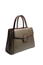 Silver & Polo SP1264 Kadın El Çantası Düz Zeytuni-Kahve