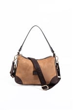 Silver & Polo SP1269 Kadın Omuz Çantası Süet Taba-Kahve