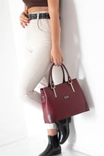 Silver & Polo SP667 Kadın El Çantası Düz Bordo