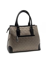 Silver & Polo SP667 Kadın El Çantası Logolu Platin-Siyah