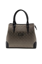 Silver & Polo SP667 Kadın El Çantası Logolu Platin-Siyah