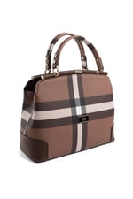 Silver & Polo SP706 Kadın El Çantası Ekose Koyu Kahve-Kahve