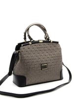 Silver & Polo SP706 Kadın El Çantası Logolu Platin-Siyah