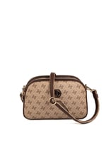 Silver & Polo SP745 Kadın Çapraz Çanta Monogram Koyu Bej-Kahve