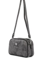 Silver & Polo SP745 Kadın Çapraz Çanta Petek M.Gümüş-Siyah