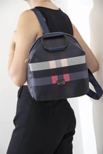 Silver & Polo SP771 Kadın Sırt Çantası Ekose Lacivert