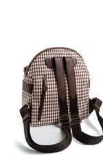 Silver & Polo SP771 Kadın Sırt Çantası Ekose Line Kare Kahve Sarı-Kahve
