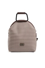 Silver & Polo SP771 Kadın Sırt Çantası Ekose Line Kare Kahve Sarı-Kahve