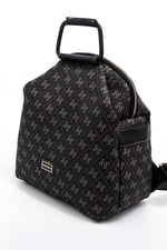 Silver & Polo SP771 Kadın Sırt Çantası Monogram Füme-Siyah