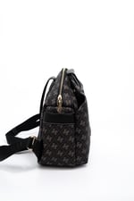 Silver & Polo SP771 Kadın Sırt Çantası Monogram Füme-Siyah