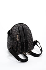 Silver & Polo SP771 Kadın Sırt Çantası Monogram Füme-Siyah