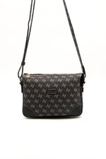 Silver & Polo SP784 Kadın Çapraz Çanta Monogram Füme-Siyah