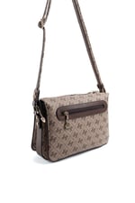 Silver & Polo SP784 Kadın Çapraz Çanta Monogram Koyubej-Kahve