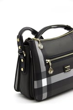 Silver & Polo SP818 Kadın Çapraz Çanta Ekose Siyah