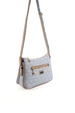 Silver & Polo SP818 Kadın Çapraz Çanta Monogram Mavi-Ten