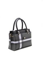 Silver & Polo SP826 Kadın El Çantası Ekose Siyah