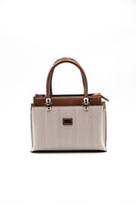 Silver & Polo SP826 Kadın El Çantası Hasır Bej-Taba