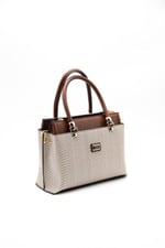 Silver & Polo SP826 Kadın El Çantası Hasır Bej-Taba