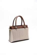 Silver & Polo SP826 Kadın El Çantası Hasır Bej-Taba