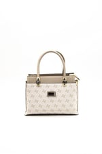 Silver & Polo SP826 Kadın El Çantası Monogram Bej-Kum