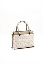 Silver & Polo SP826 Kadın El Çantası Monogram Bej-Kum