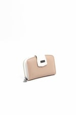 Silver & Polo SP874 Kadın Cüzdan & Kartlık Düz Koyu Bej-Kemik