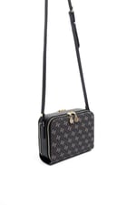 Silver & Polo SP888 Kadın Çapraz Çanta Monogram Füme-Siyah