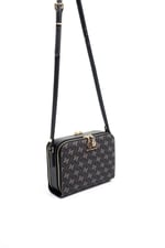 Silver & Polo SP888 Kadın Çapraz Çanta Monogram Füme-Siyah