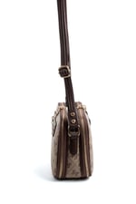 Silver & Polo SP899 Kadın Çapraz Çanta Monogram Koyubej-Kahve