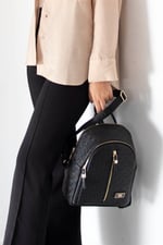 Silver & Polo SP901 Kadın Sırt Çantası Logolu Siyah