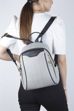 Silver & Polo SP906 Kadın Sırt Çantası Hasır Siyah Beyaz-Siyah