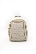 Silver & Polo SP906 Kadın Sırt Çantası Monogram Bej-Kum