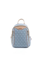 Silver & Polo SP906 Kadın Sırt Çantası Monogram Mavi-Ten