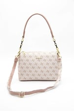 Silver & Polo SP910 Kadın Çapraz Çanta Monogram Pembe-Somon
