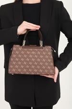 Silver & Polo SP913 Kadın El Çantası Monogram Kahve
