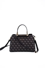 Silver & Polo SP913 Kadın El Çantası Monogram Füme-Siyah