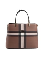 Silver & Polo SP924 Kadın El Çantası Ekose Koyu Kahve-Kahve