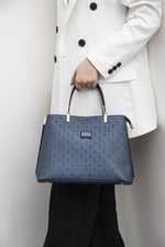 Silver & Polo SP924 Kadın El Çantası Logolu Lacivert